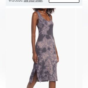 Treasure & Bond sleeveless dip dye ribbed tank dress